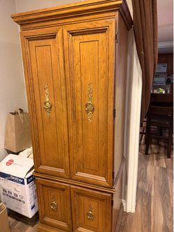Sewing Cabinet with Drop-Down Table