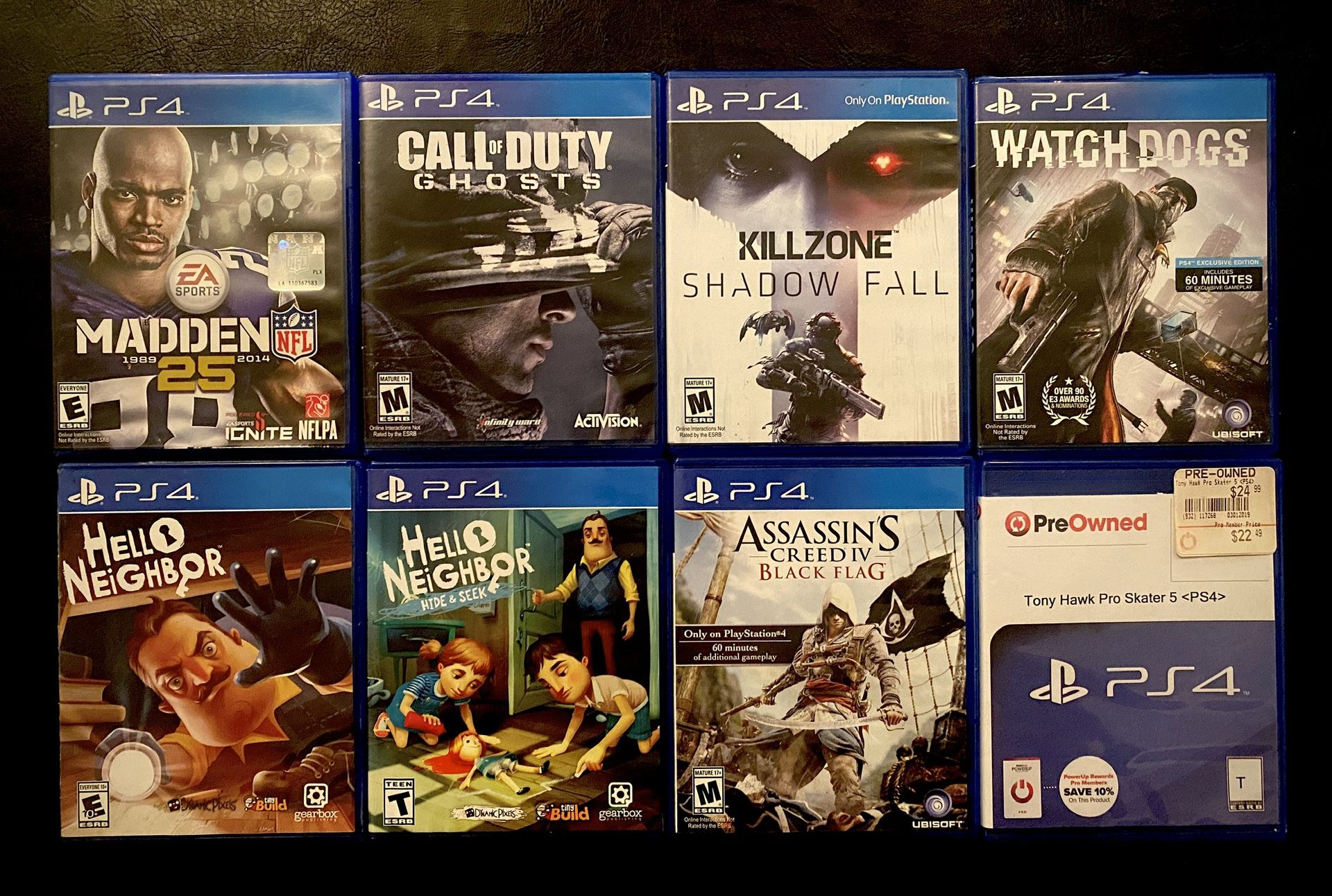 Play Station PS4 Video Games