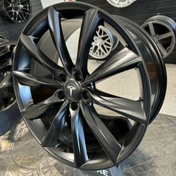 20in Matte Black Turbine Model 3 Tesla Style Wheels