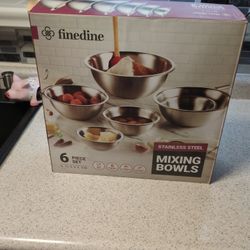Finedine 6 Piece Steel Mixing Bowls 