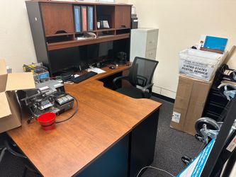 Executive desk with hutch