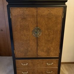 Century Furniture Burl Wood Armoire / Gentleman’s Chest – Designer Luxury Piece