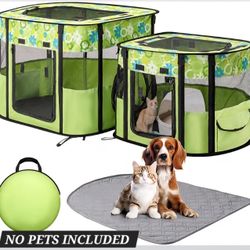 Ondware Portable Cat Playpen with Separate Areas