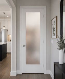 Interior 8ft full privacy glass wood doors $100
