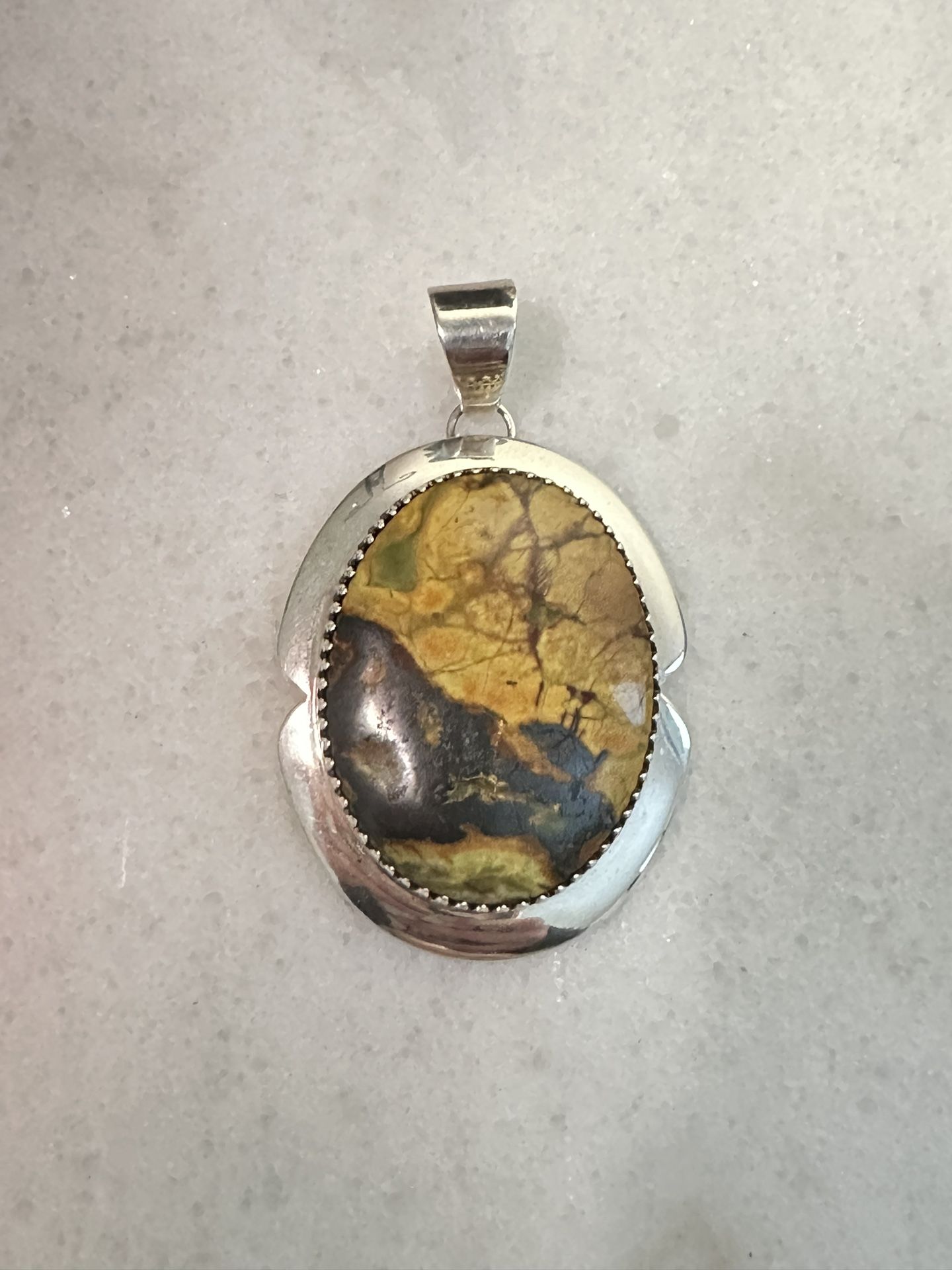 Absolutely Stunning DTR Jay King Mine Finds Sterling Silver Jasper Pendant 