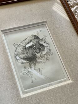 Artist Signed Beautiful print of lamb - Antique Art
