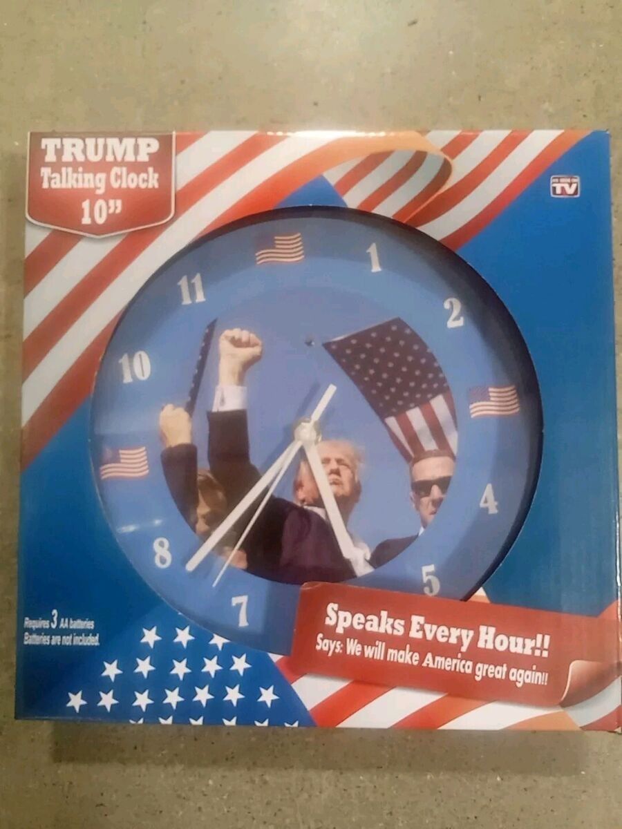 Unique 10" Clock with Iconic Image of the Elected U.S. President + Voice Feature!