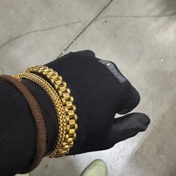 Bracelet 18k gold stailless steel