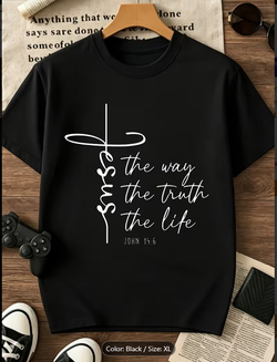 Jesus The Way The Truth The Life Christian Graphic T-Shirt