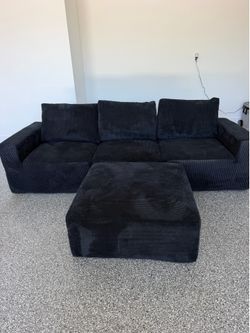 Black Cloud Boneless Sectional Couch – Like New – $375 OBO