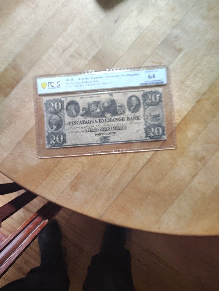 1800's graded 20$ bank Note Sealed Like New pcgs Civil War