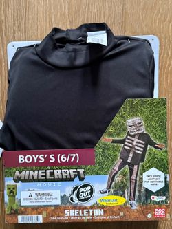 Minecraft Movie Boys S(6/7)  Costumes - Skeleton & Creeper $20 each