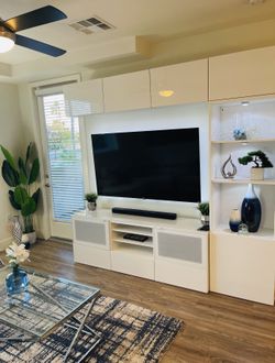White IKEA customizable Entertainment Center