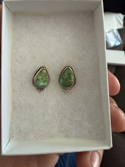Sonoran mountain turquoise sterling silver stud earrings