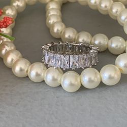 New white gold plated chunky ring