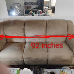 Beige color Sofa, and Recliner
