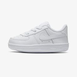 White Nike Force 1 Baby Bootie Shoes 2C