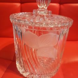 Lead Crystal Biscuit / Cookie Jar