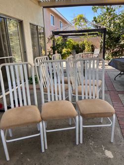 Sturdy metal dining chairs