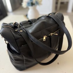 Leather Diaper Tote Bag/ Backpack with 13 Pockets