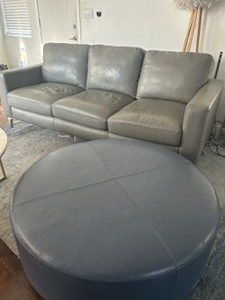Leather Couch And Ottoman