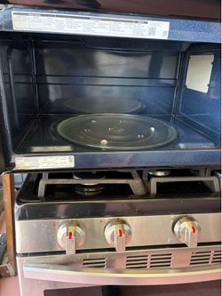 Microwave and stove