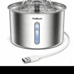PetMuch Stainless Steel Cat Water Fountain, 3L Water Fountain For Cats And Small Dogs,Pet Water Dispenser With 6Pcs Filters Ultra-Quiet, Easy To Clean