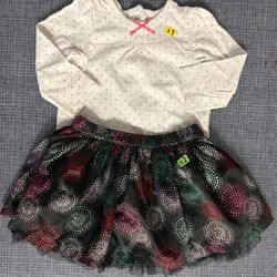 Toddler Girl Polka Dot Skirt Outfit
