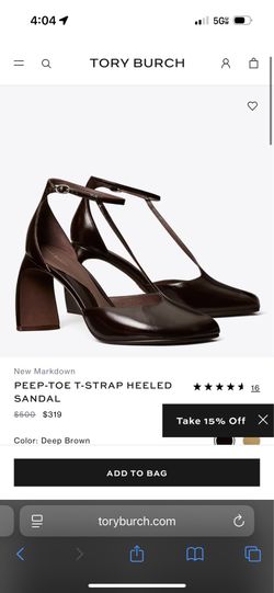 Tory Burch- PEEP-TOE T-STRAP HEELED SANDAL