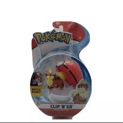 Pokemon CLIP 'N' GO Growlithe With Repeat Ball BATTLE READY FIGURE -NEW. 