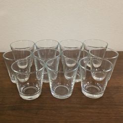 11 Glass Tumblers with Large Glass Shaker
