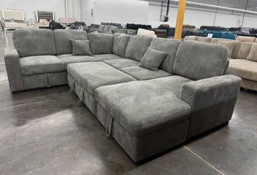 ✅️✅️4-Piece Convertible Sectional
Sleeper Sofa, Chaise Storage, Sofa Storage & USB Port✅️✅️