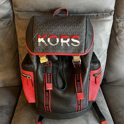 Michael Kors Backpack! Red And Black! Real Not Outlet! 