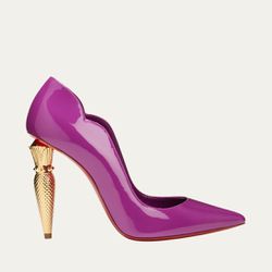 Christian Louboutin Purple leather lipstick heel