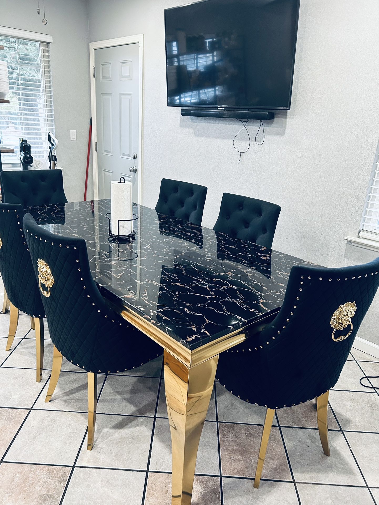 Black & Gold Dining Table