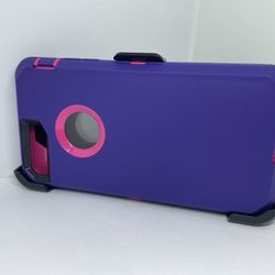 For iPhone 7 Plus / 8 Plus Purple With Pink Case With Belt Clip 