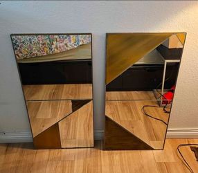 West Elm Roar & Rabbit Infinity Mirrors Set. 18"w x 0.6"d x 36"h.