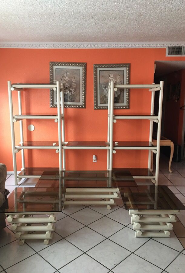 Set of 3 tables and tv stand