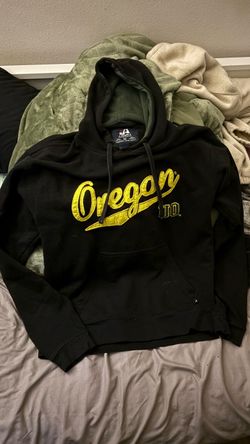 J. America University of Oregon Ducks Pullover Hoodie - Black/Yellow - Size M