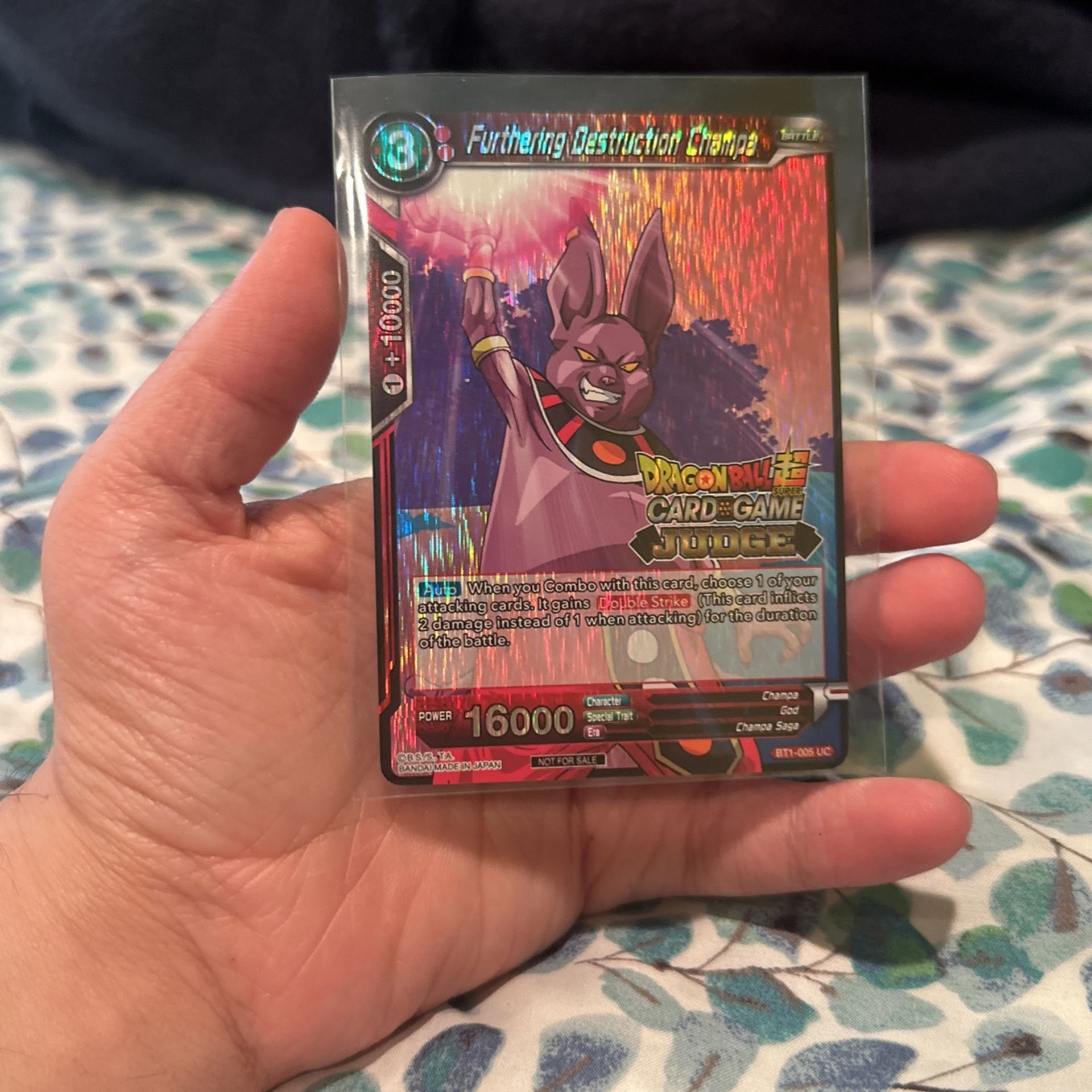 Furthering Destruction Champa BT1-005 UC DBS Card Game Judge Level 2 Promo