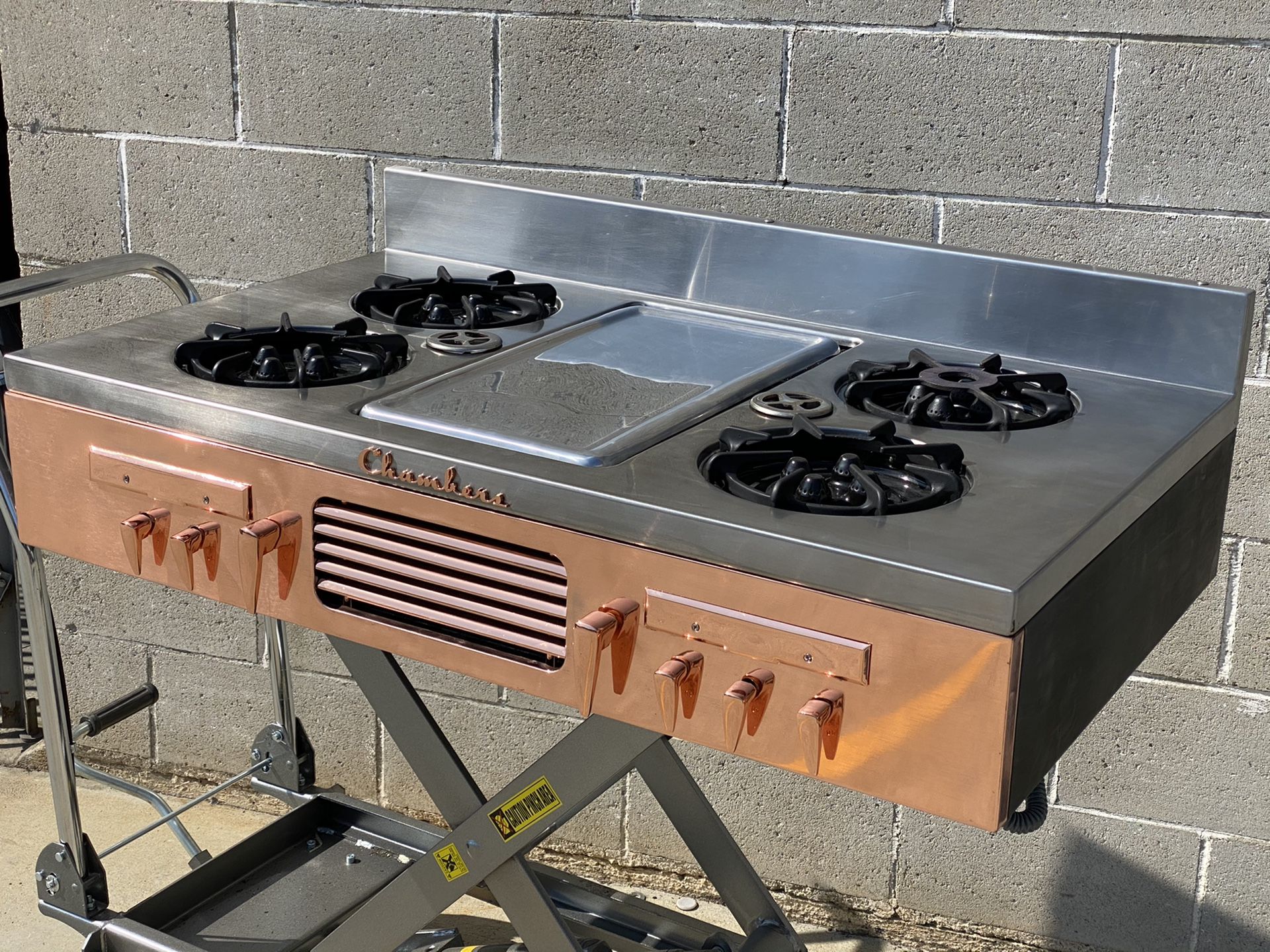 Chambers Vintage Built In Range Top Mid Centery Modern Copper Stove 1950s Refurb