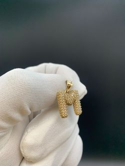 "M" 10KT STONE PENDANT #35548