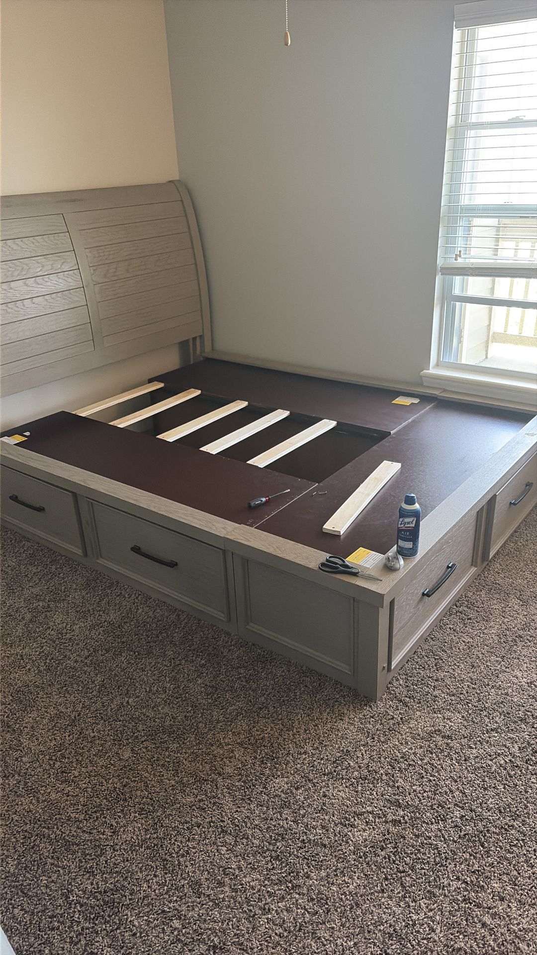 Hudson queen size bed frame with storage