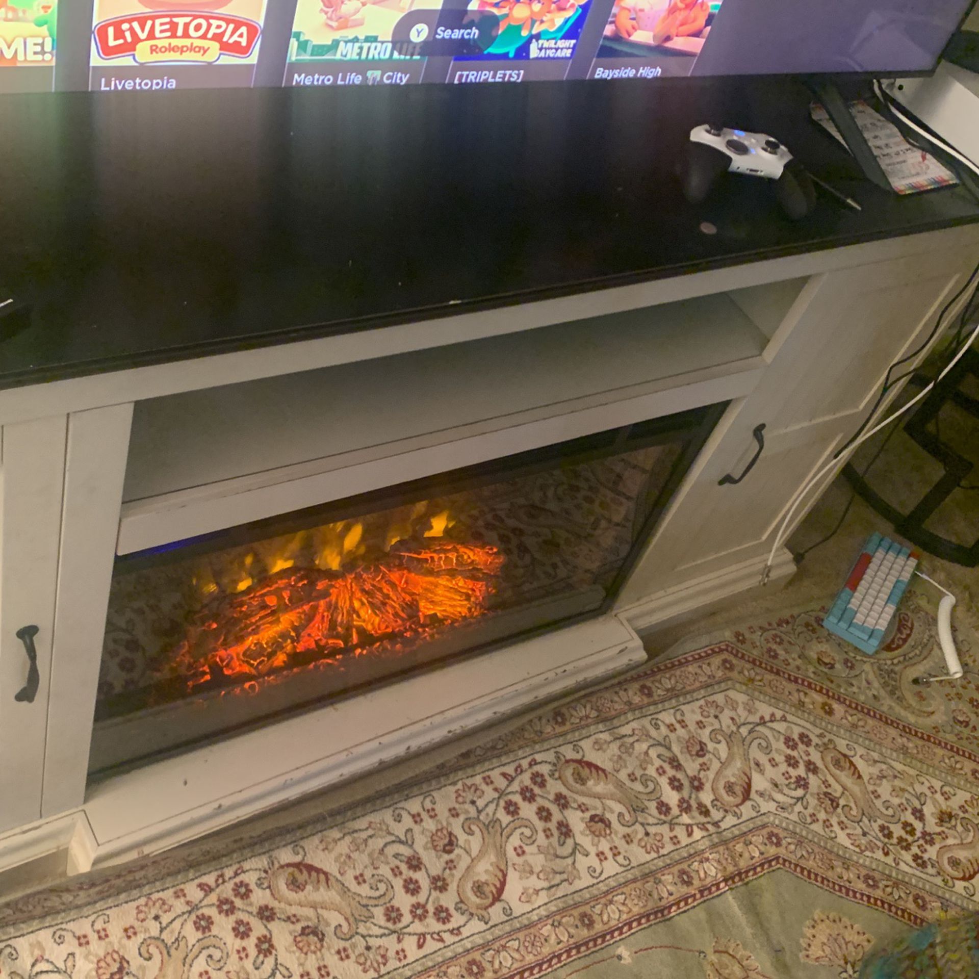 TV Table /W Fireplace 