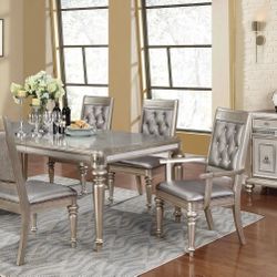 Danette Metallic Five-piece Dining Set