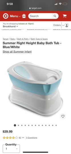 Summer right height baby bathtub