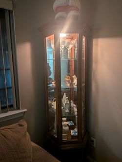 Curio case with light