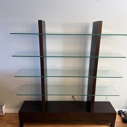 Glass shelving unit