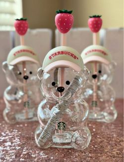 starbucks strawberry Barista bear cup
