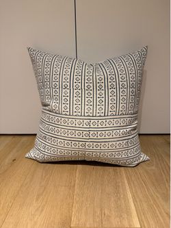 Designer Teal & Ivory Pattern Throw Pillow